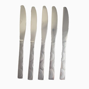 Pfaltzgraff Hemisphere Stainless Steel Dinner Knife Set of 5 MCM Retro Stylish